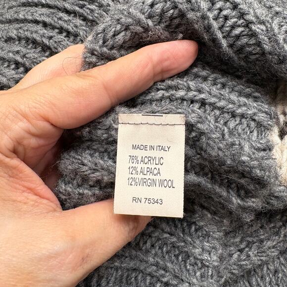 Anthropologie Elsamanda Size M Cardigan Sweater Wool Alpaca Fisherman Gorp Italy - Picture 6 of 14